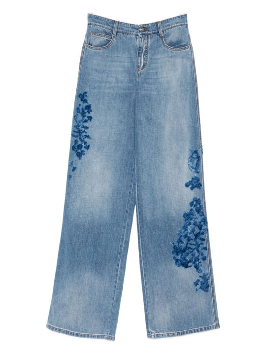Embroidered Denim Jeans
