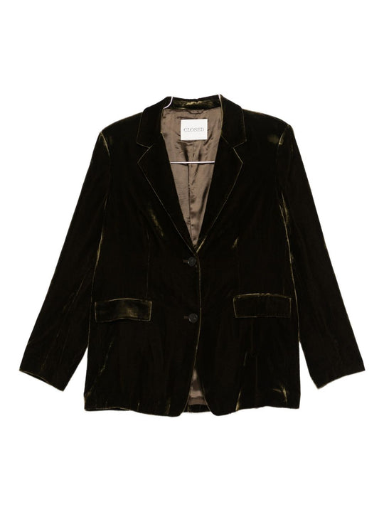 Velvet Single-Breasted Jacket