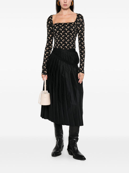 Moon Print Square-Neck Top