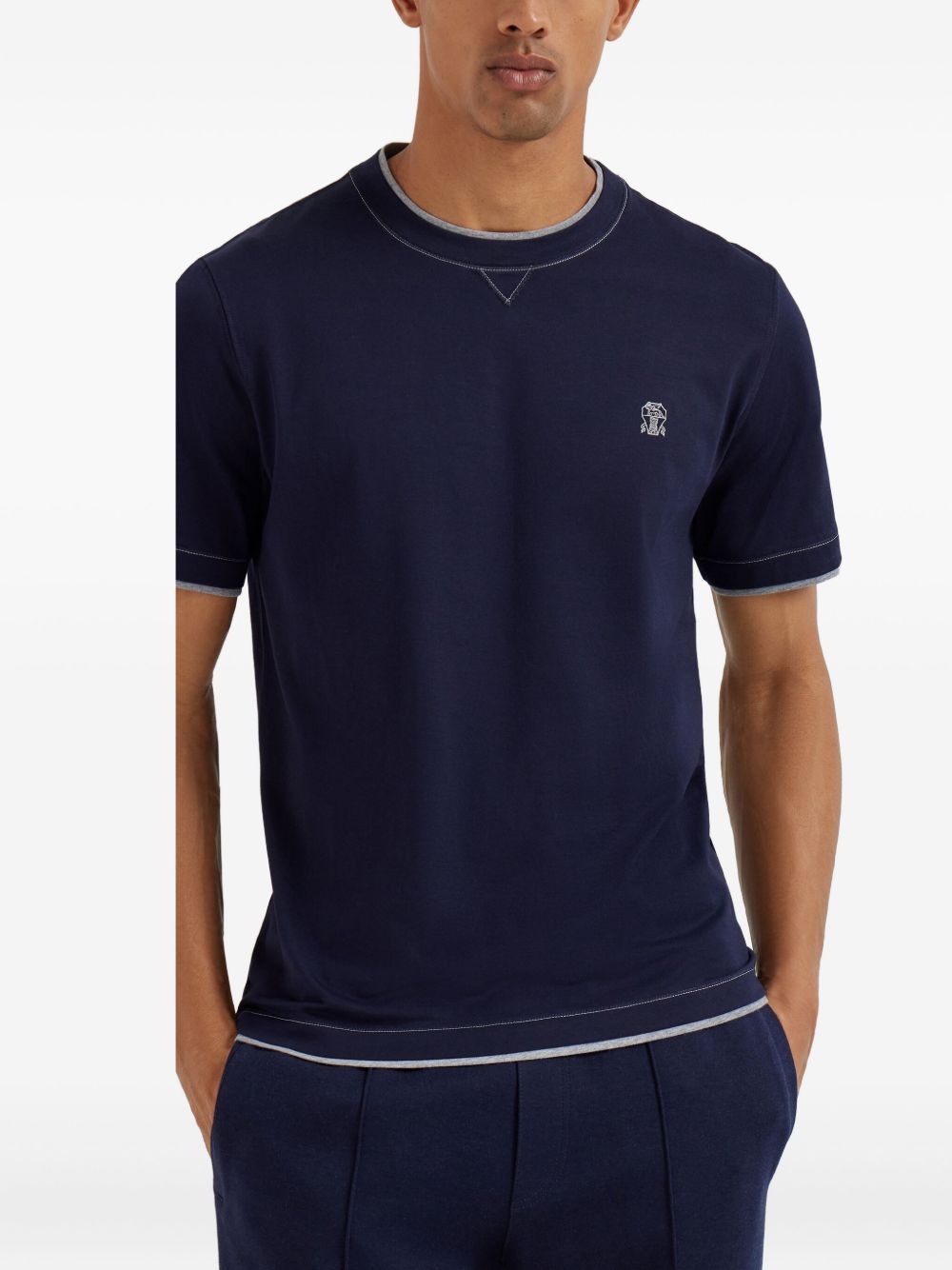 Brunello Cucinelli T-shirts and Polos - Blue and green | 7bc3514de0c78ee5b02fec680bc2b5097bb41e0a