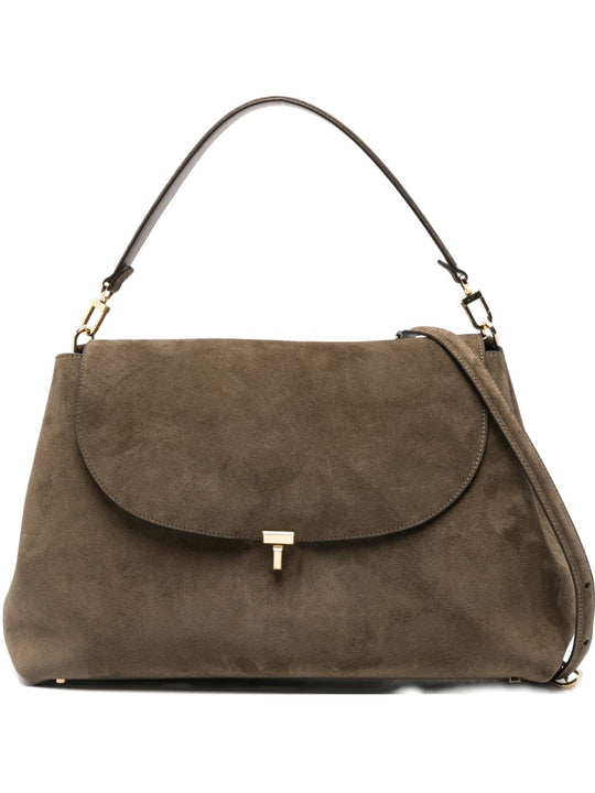 T-Lock Suede Leather Tote Bag