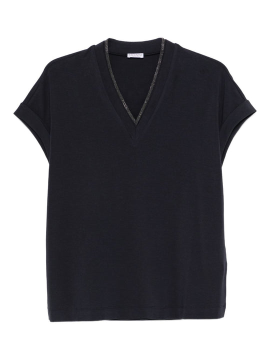 Cotton V-Necked T-Shirt
