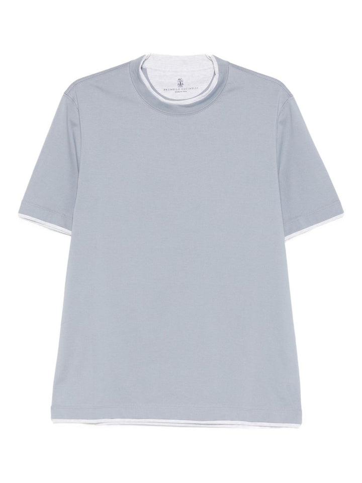 Brunello Cucinelli T-shirts and Polos - Blue and green | 4f07a0156552a01b3d32d86103f2679afd827cb2