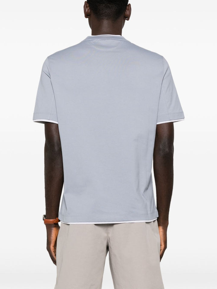 Brunello Cucinelli T-shirts and Polos - Blue and green | 0370b222d4ea1d45fbb9eaba3739083045ffe23a