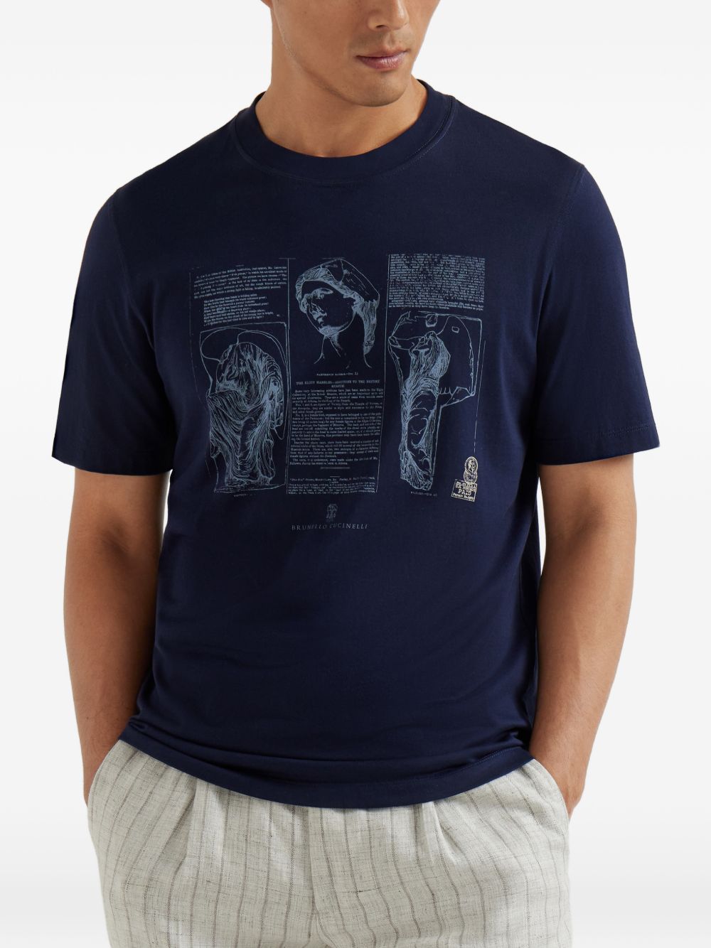 Brunello Cucinelli T-shirts and Polos - Blue and green | 3907b51888d8f1f50c6f13279eff90fbf3c2ad93