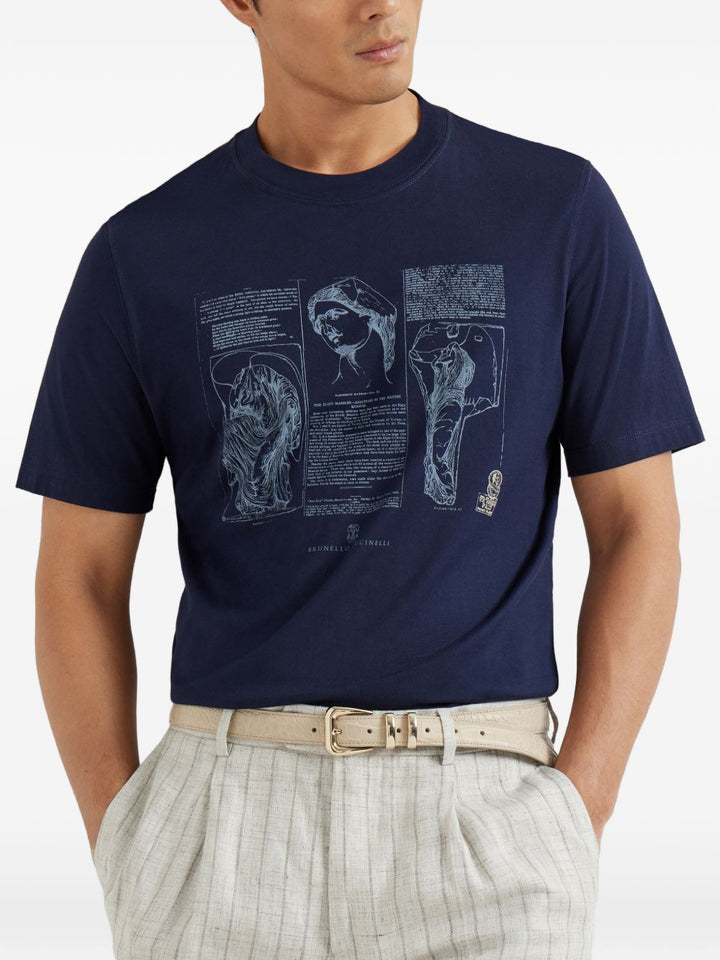 Brunello Cucinelli T-shirts and Polos - Blue and green | 46b861b909acf0bd870626891dc96adc89ade7e6