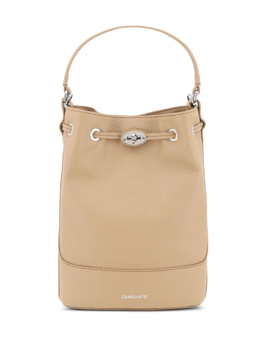 Monda' Daily Small Leather Bucket Bag