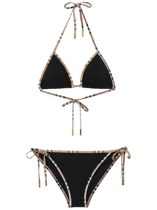 Check Triangle Bikini Set