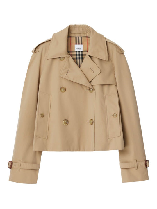 Cotton Cropped Trench Coat