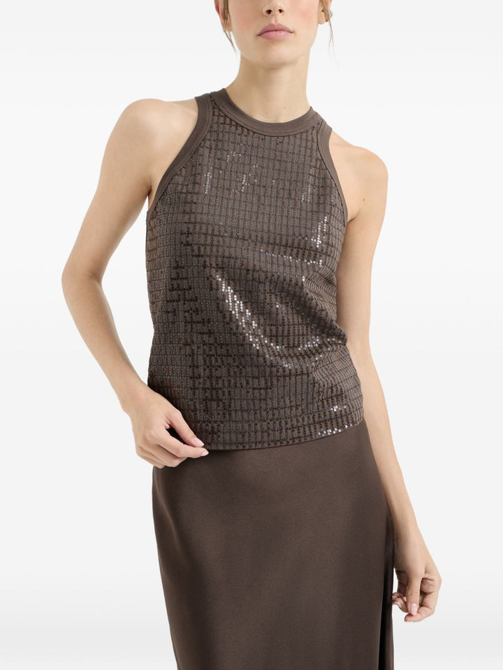 Brunello Cucinelli Top - Marrone | adc971c4194ec30a8296609591f450de72865332