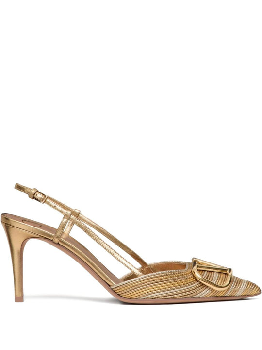 Vlogo Signature Leather Slingback Pumps