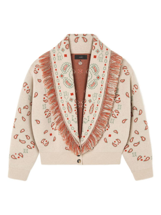 Bandana Jacquard Cashmere And Wool Cardigan