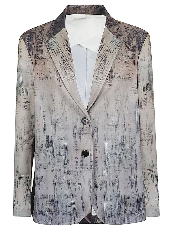 Printed Single-Breasted Blazer Jacket