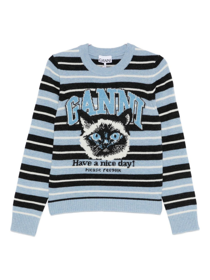 Ganni Sweaters - Blue and green | e8ecf26f30942dd2b11b2bf8f9a02a53d712a063