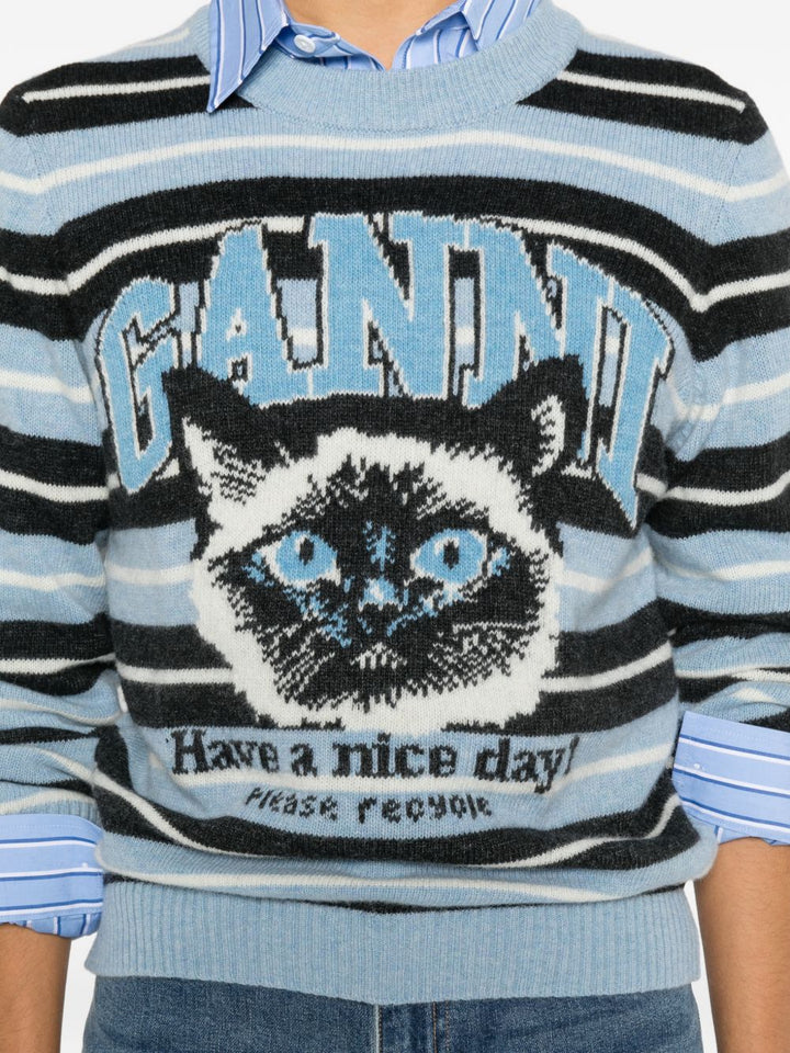 Ganni Sweaters - Blue and green | 5cca1eab0ef30b00ec22c48e7b07d4aa3927d726