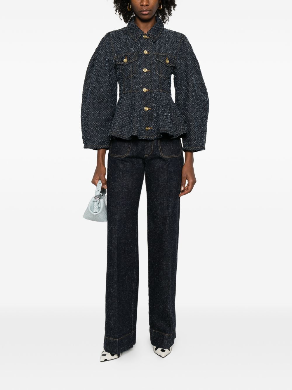 Ganni Coats - Blue and green | a16bc16b476f0bd60077f74ebcd23b9b4ea93757