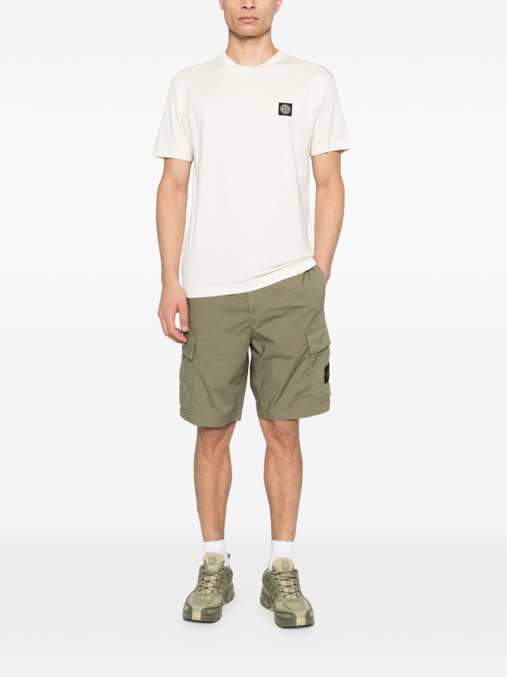 Stone Island Shorts - Blue and green | f423d57fb89fdc0b41beb6ae7410fa67861d2355