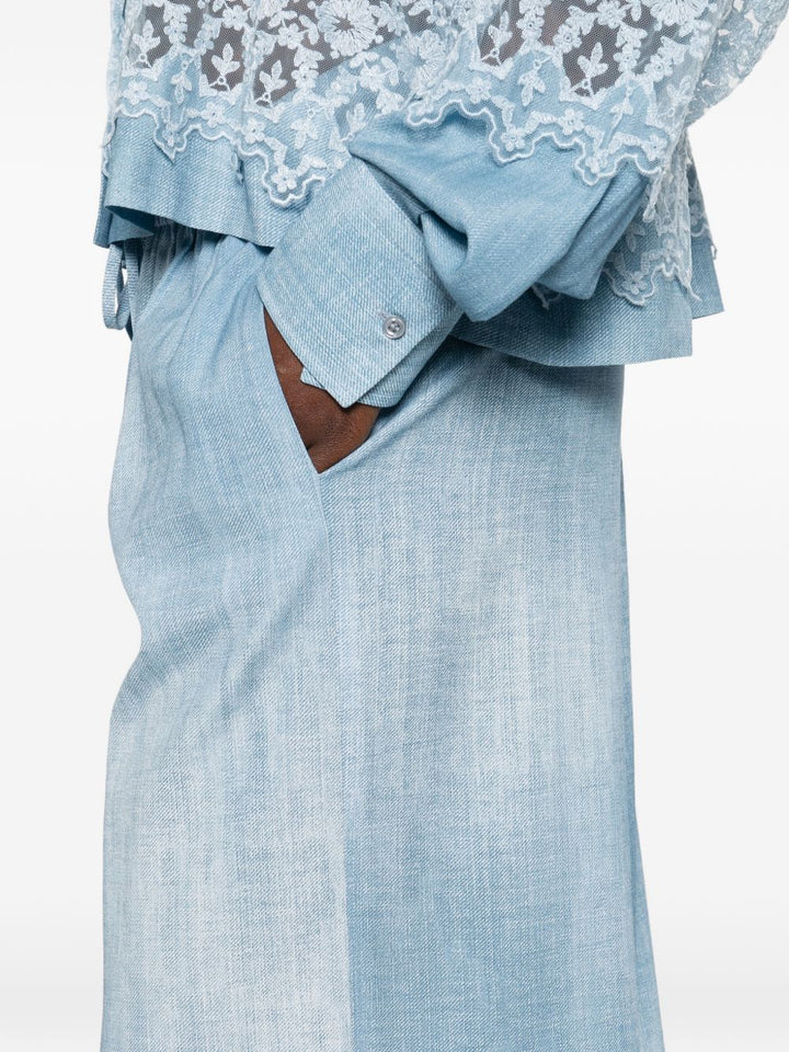 Ermanno Scervino Trousers - Blue and green | c61f22f9c9b85464b3187f2cb4a3f35790efc4ba