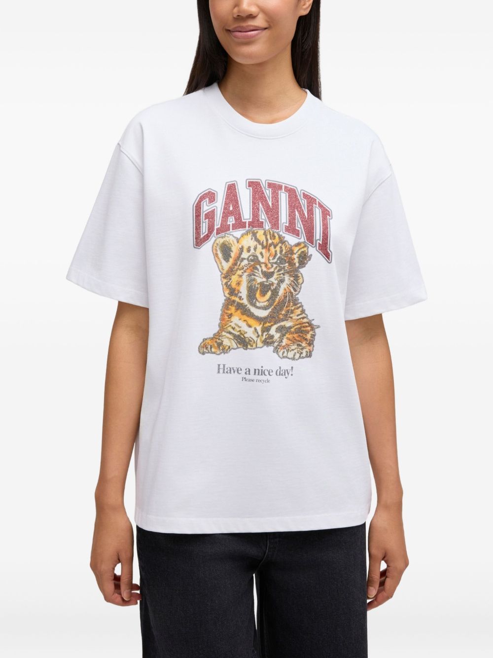 Ganni T-shirts and Polos - WHITE | e60fc1256fd70fddd9c060b3f459fa9c0016dd8e