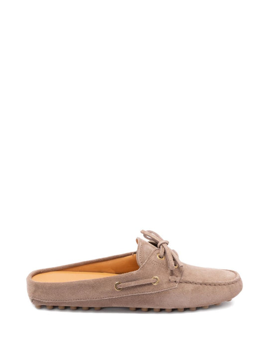 Suede Leather Sabot-Loafers