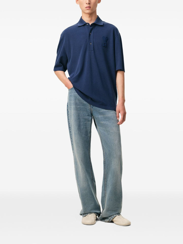 Ami Paris T-shirts and Polos - BLUE | dd5e901796a4bdf8370891b057899ae103814d3e