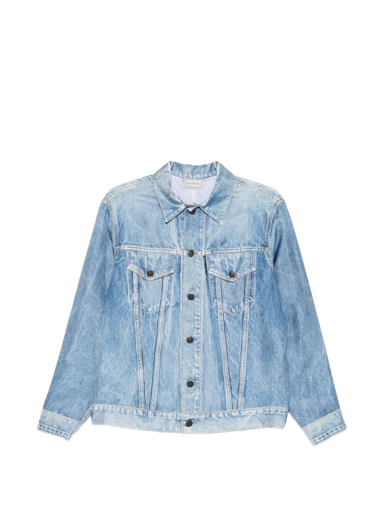 Denim Print Silk Jacket
