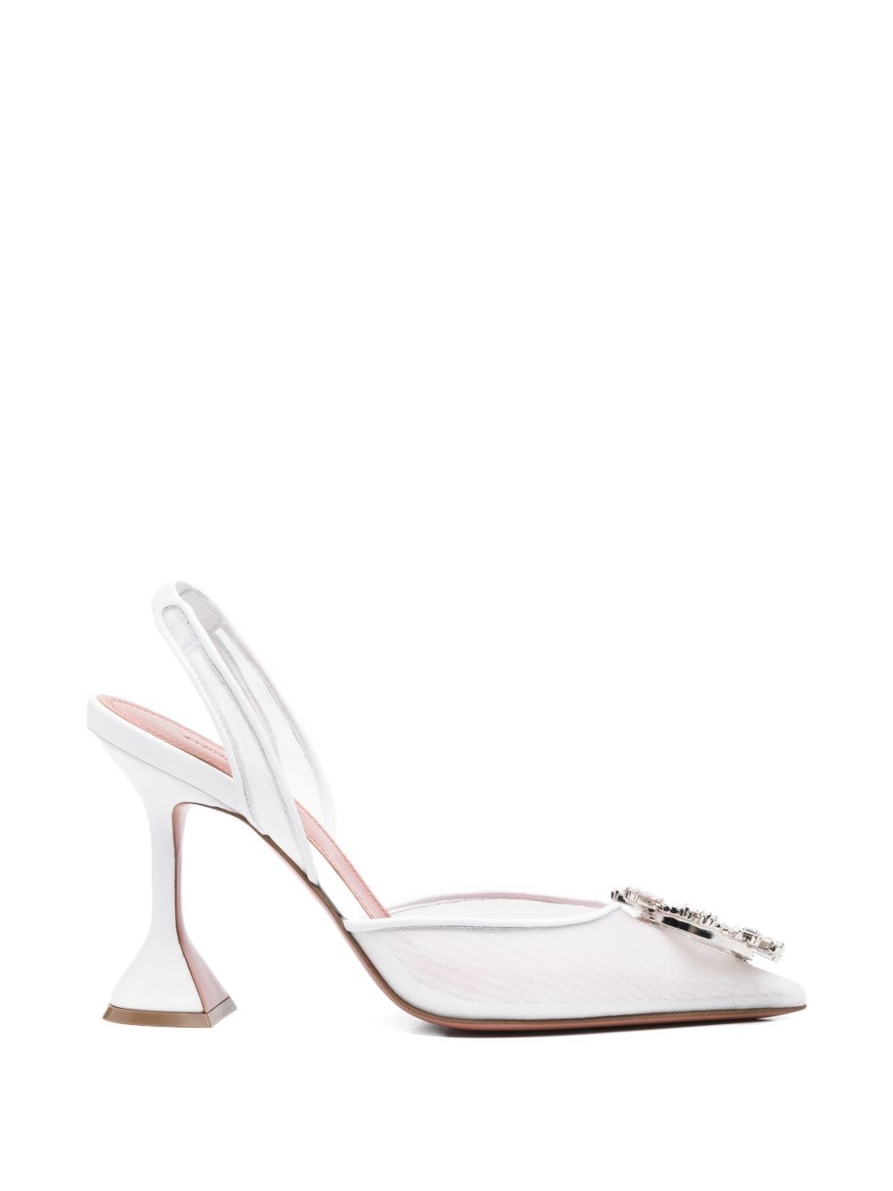 Amina Muaddi With Heel - WHITE | 5aec6816f4c56cada8ebe1edeaf07def1be08d26