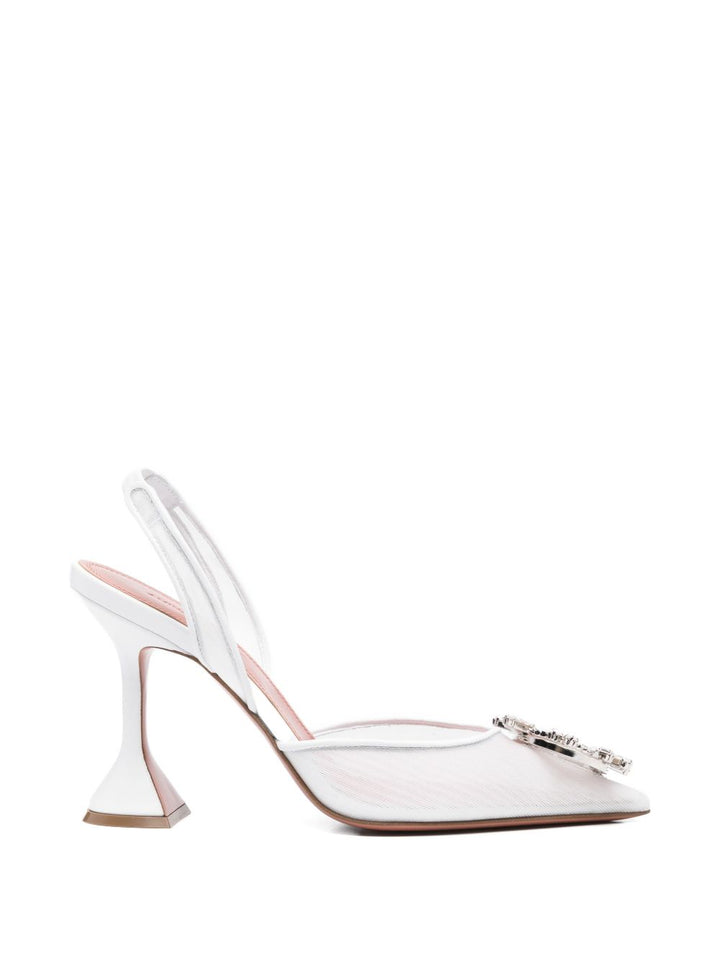 Amina Muaddi With Heel - WHITE | 5aec6816f4c56cada8ebe1edeaf07def1be08d26
