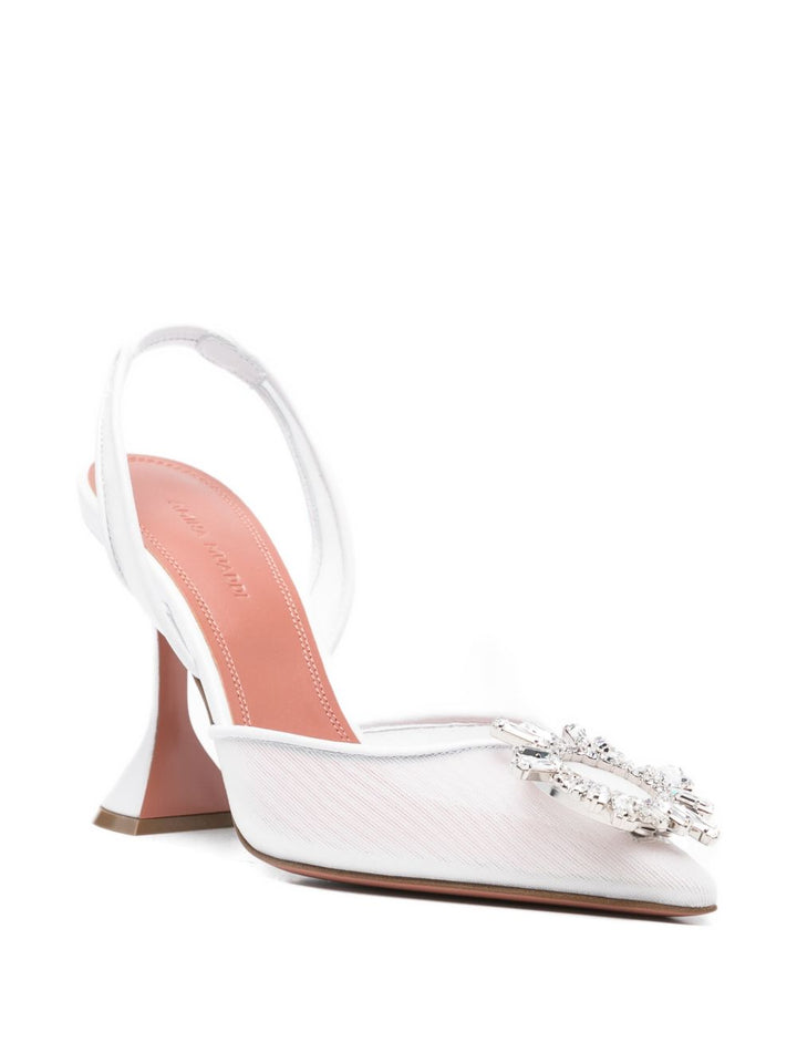 Amina Muaddi With Heel - WHITE | bf4e7c008b09c20e40050cd5156fbc0385c8ba7c