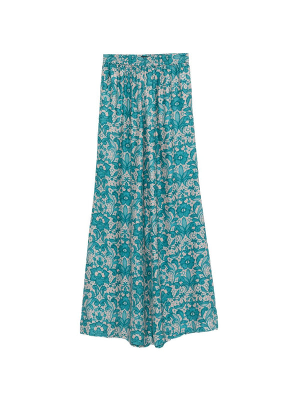 Antonia Printed Silk Trousers