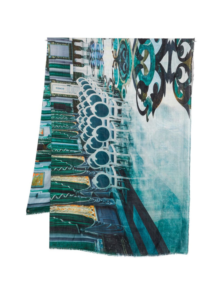 Faliero Sarti Scarfs - Blue and green | 6c9daf9f1ce228478642a57474f9b2784f6691c8
