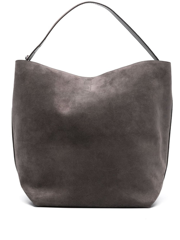 Belted Suede Leather Tote