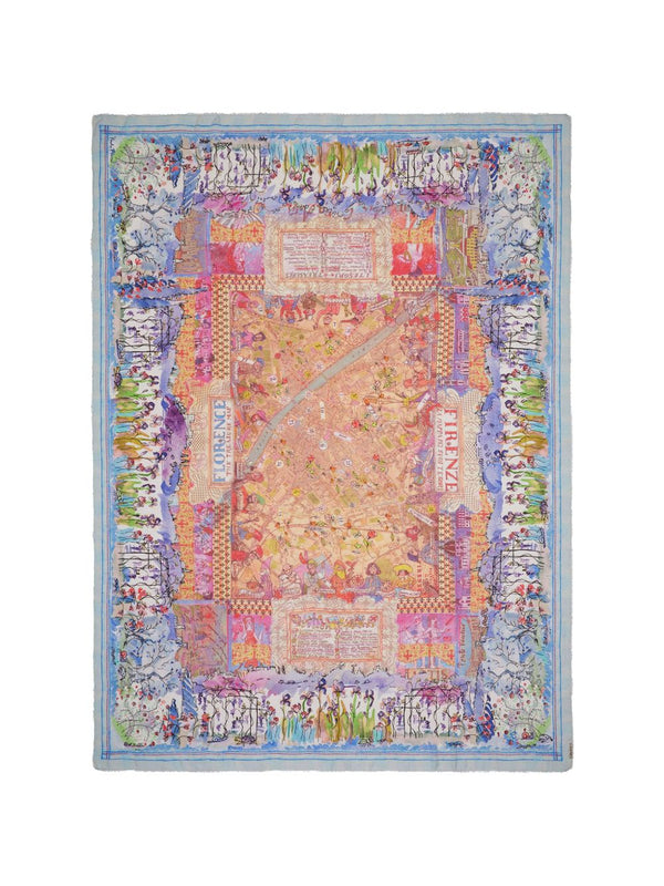 Florence Map Silk Blend Stole