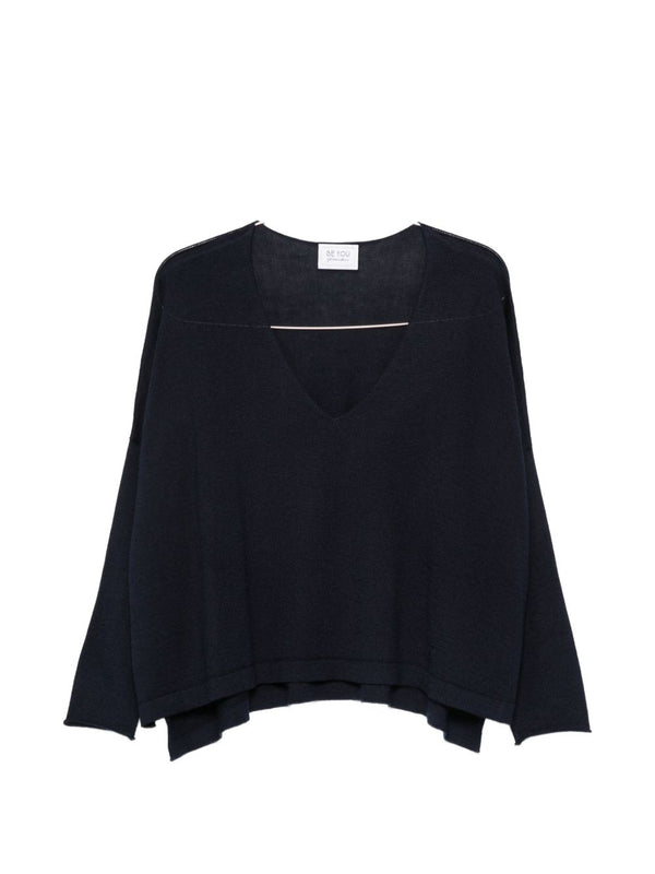 Cashmere And Silk V-Necked Sweater