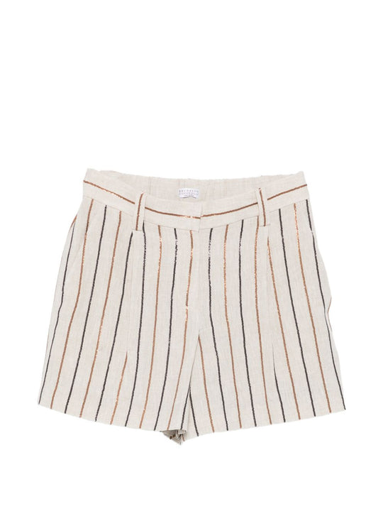 Striped Linen Shorts