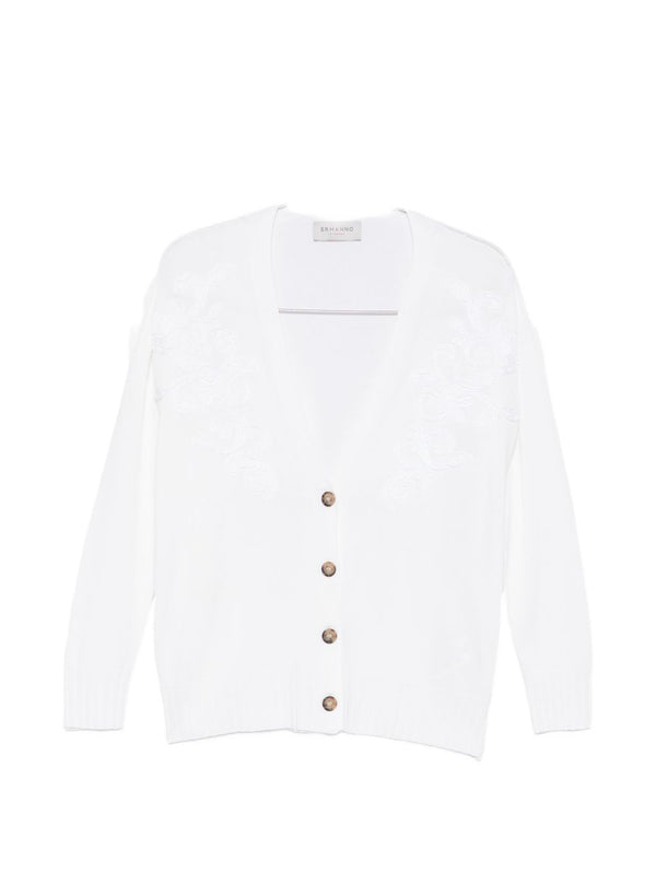Cotton Blend V-Necked Cardigan