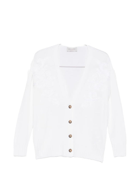 Cotton Blend V-Necked Cardigan