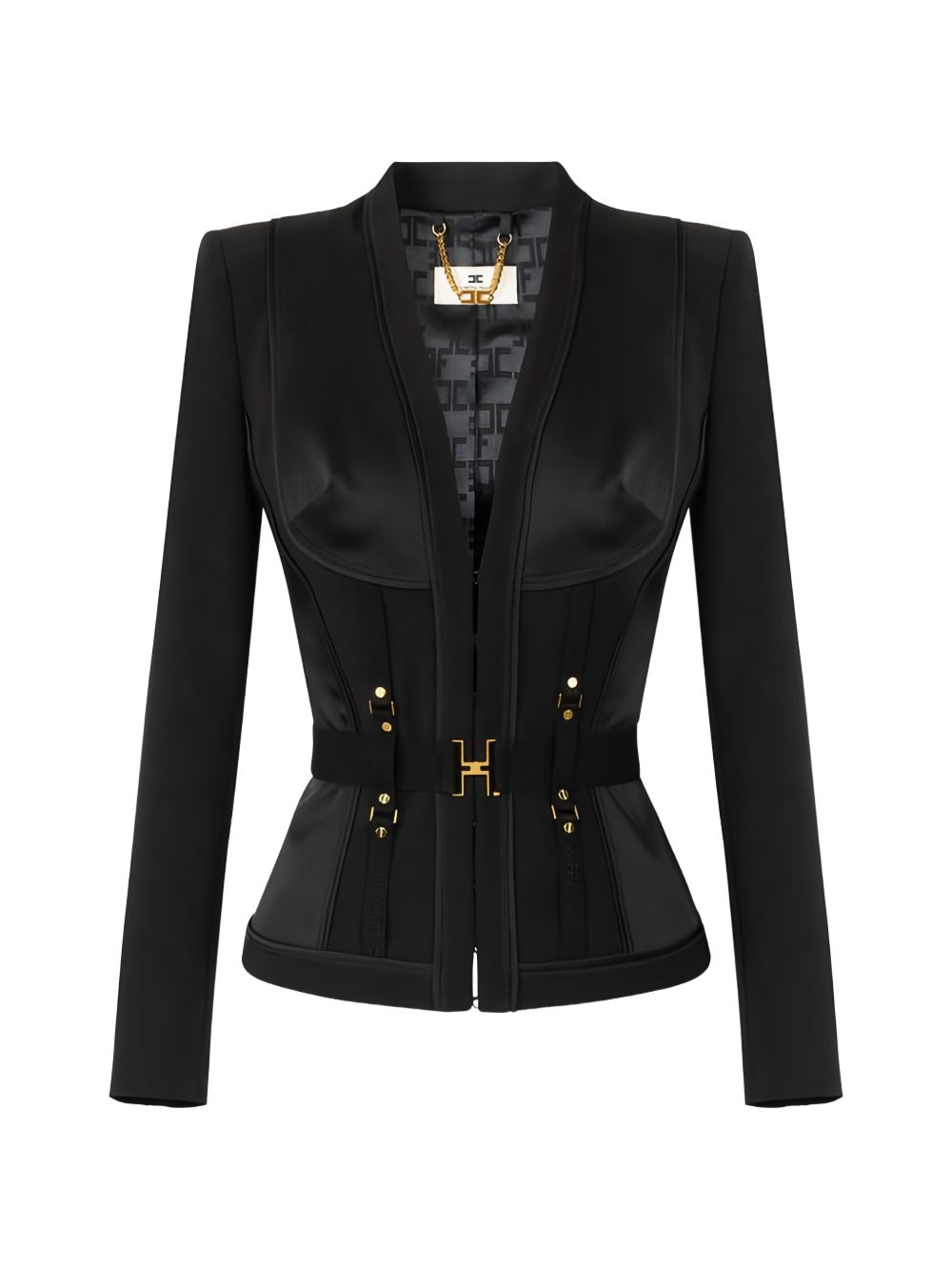 Elisabetta Franchi Jackets - BLACK | c97df74af869473b168a7c469d3c90d86b24f1d4