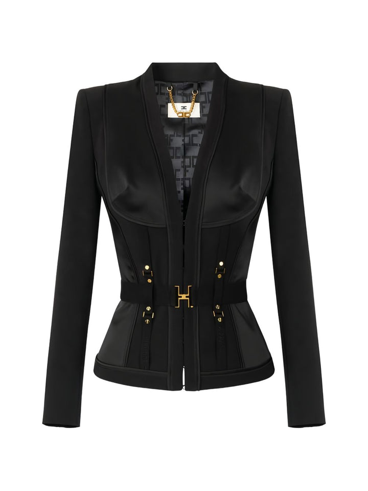 Elisabetta Franchi Jackets - BLACK | c97df74af869473b168a7c469d3c90d86b24f1d4