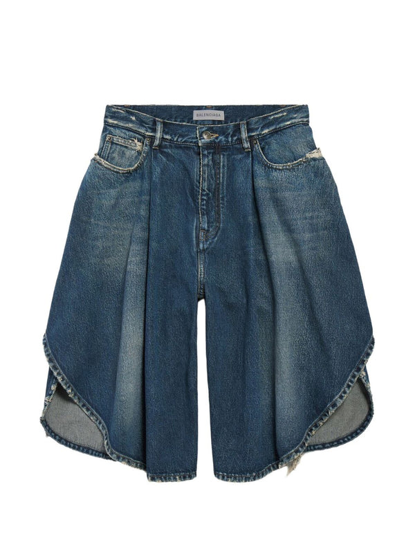 Denim Cotton Bermuda Shorts