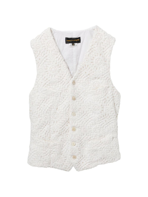 Floral-Embroidered Vest