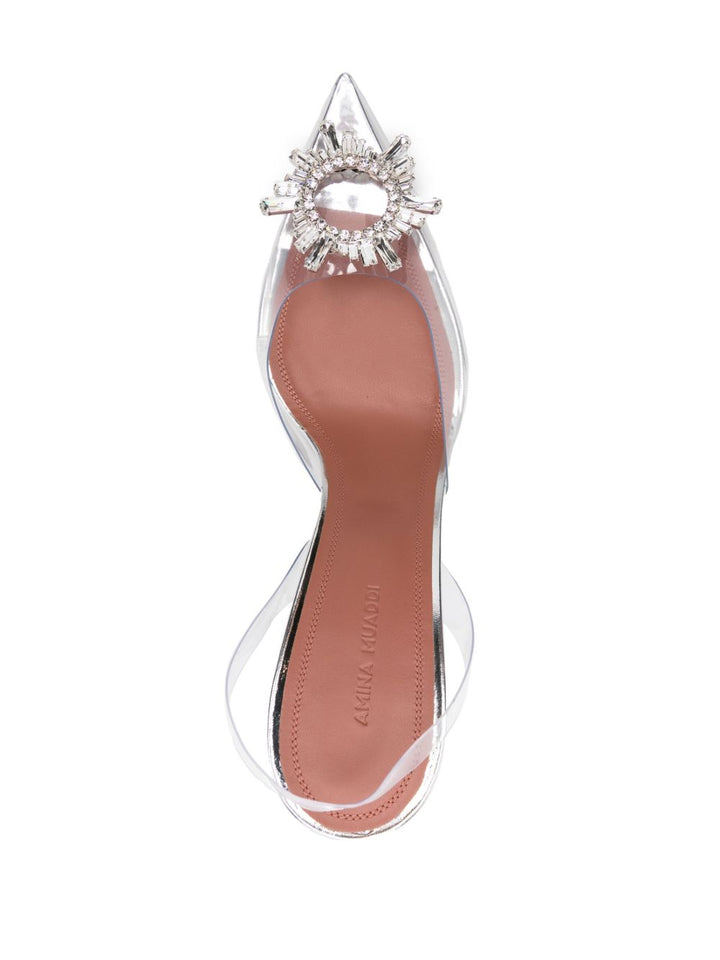 Amina Muaddi With Heel - WHITE | 3a0320f485f783450036885efdd0f40a1c140938