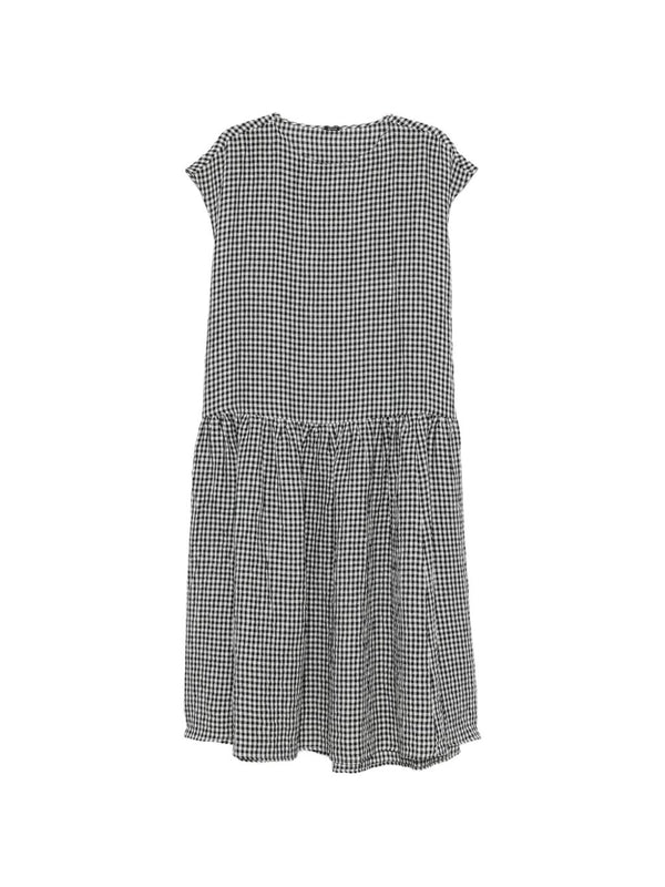 Checked Cotton Midi Dress