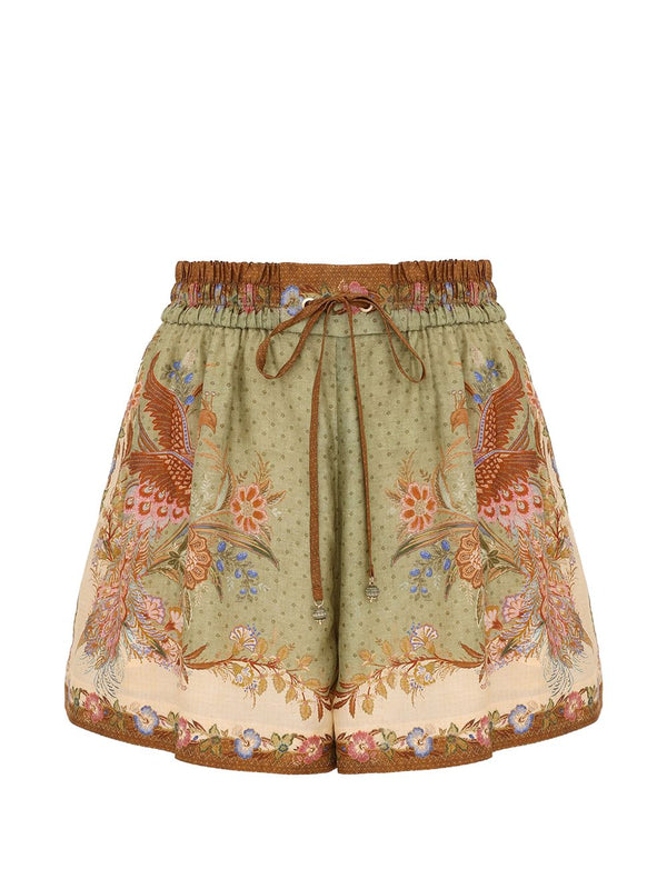 Indra Printed Silk Shorts