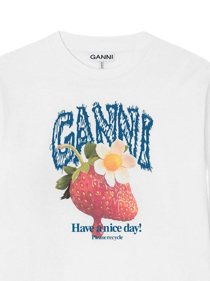 Ganni T-shirts and Polos - WHITE | 351b8a35bed084086eadac4b9f4679b3d23591cf
