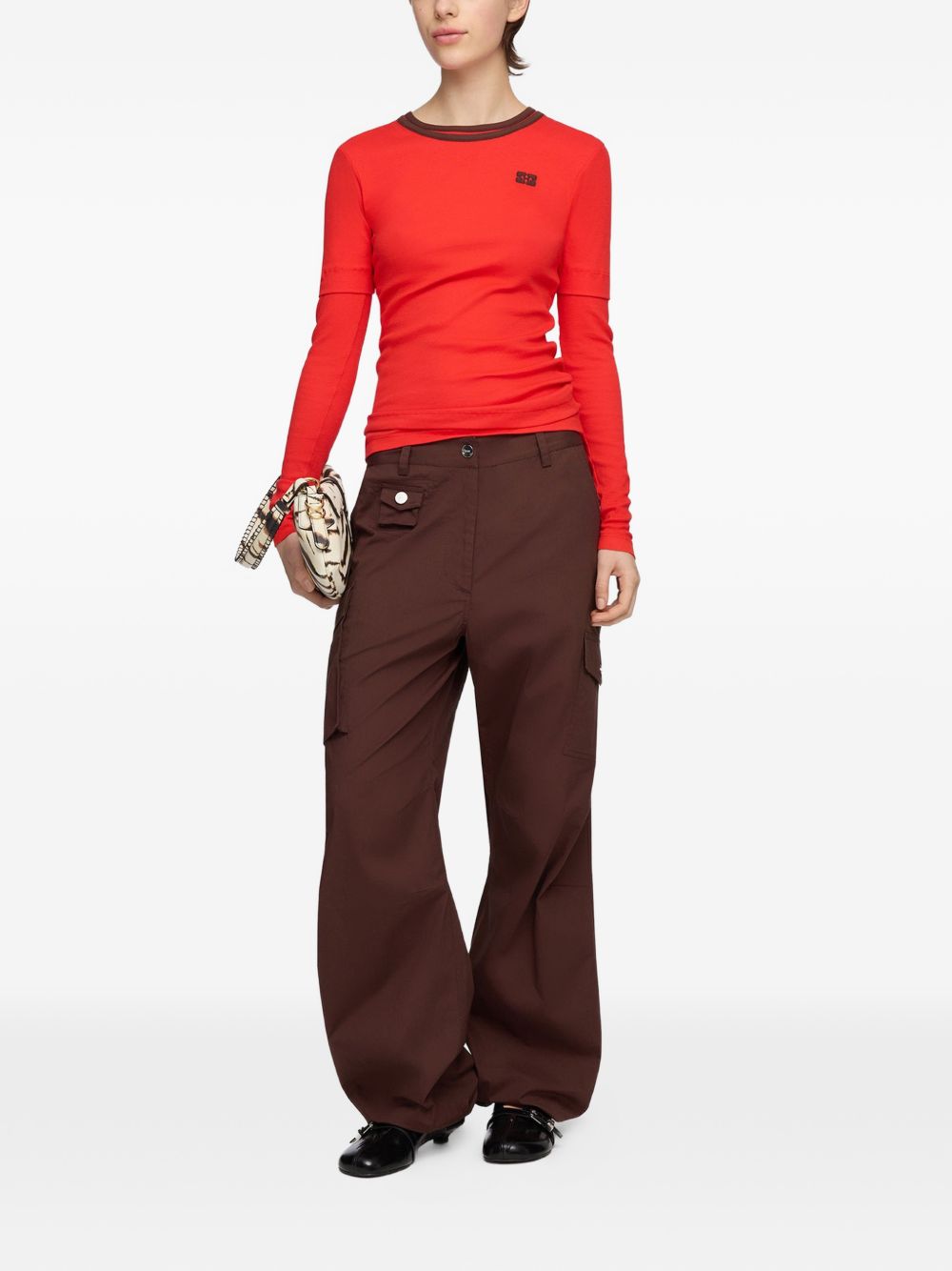 Ganni Trousers - BROWN | 713e04aa0d98c9a3c8e55544b062010ecb037058