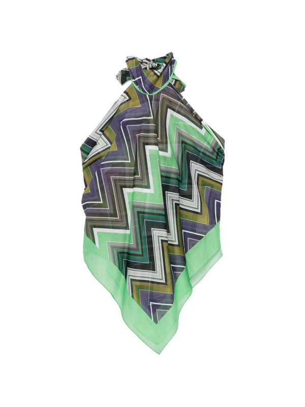 Zig Zag Print Foulard