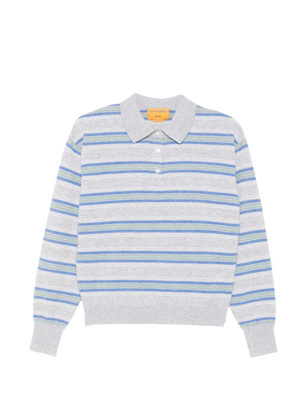 Cashmere Striped Polo Shirt