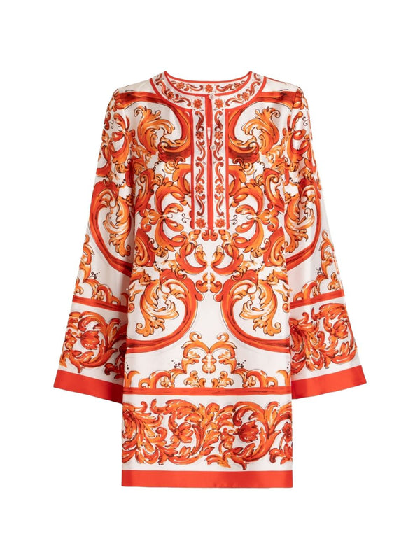 Maiolica Print Mini Dress