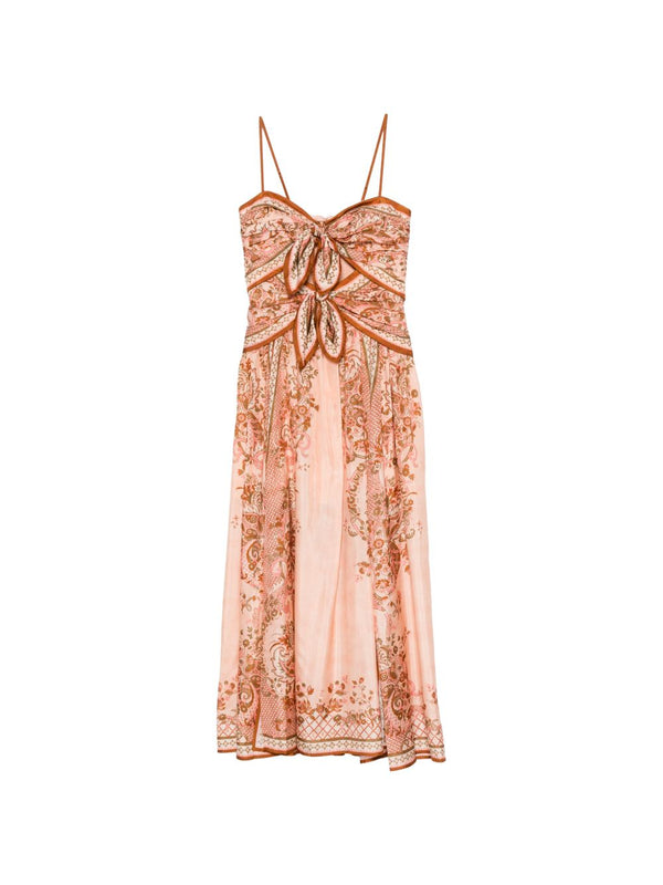 Aster Printed Silk Long Dress